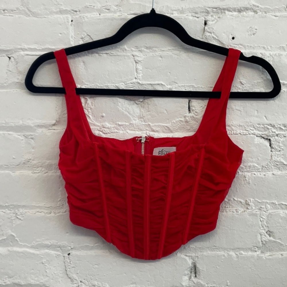 Oh Polly Red Bustier Top